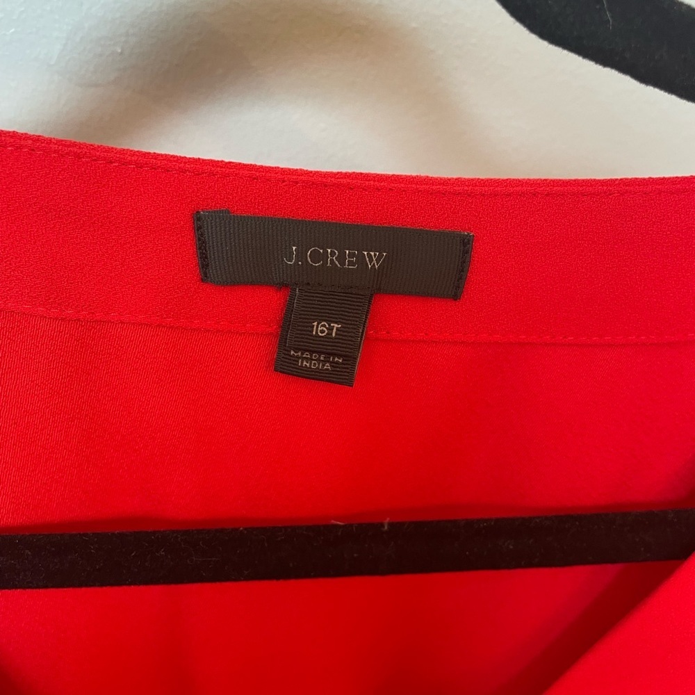 J. Crew Red Wrap Blouse - Picture 2 of 4